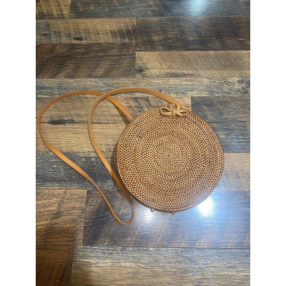 Handwoven Round Rattan Bag Straw Bag‎